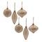 Woven Bamboo Ball Onion & Drop Christmas Ornaments with Jute Hanger Set